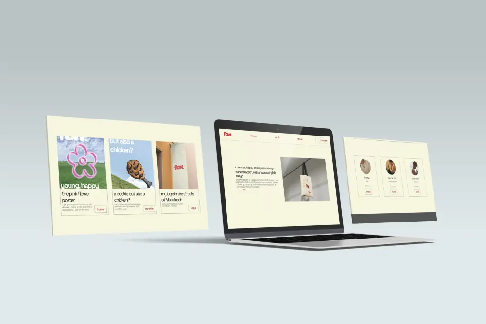 flow. website design screens