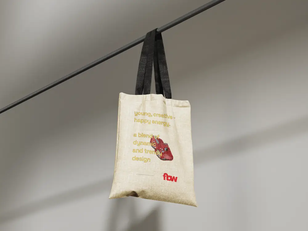 flow. branded tote bag mockup