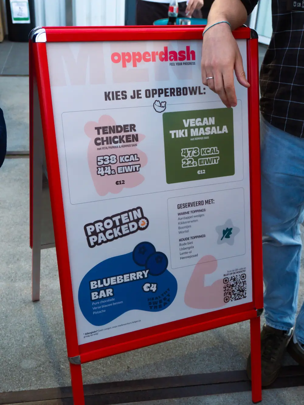 Menubord in de huisstijl van OpperDash