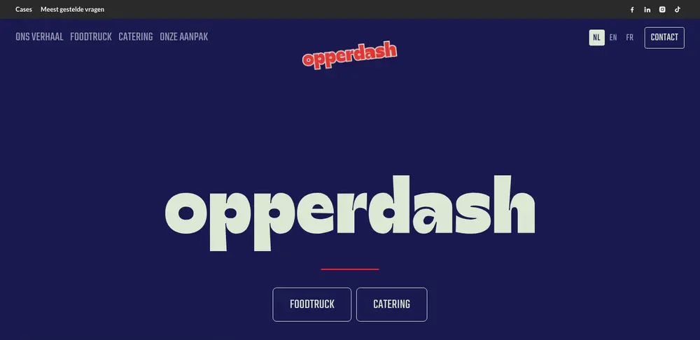 Homepage of the OpperDash website