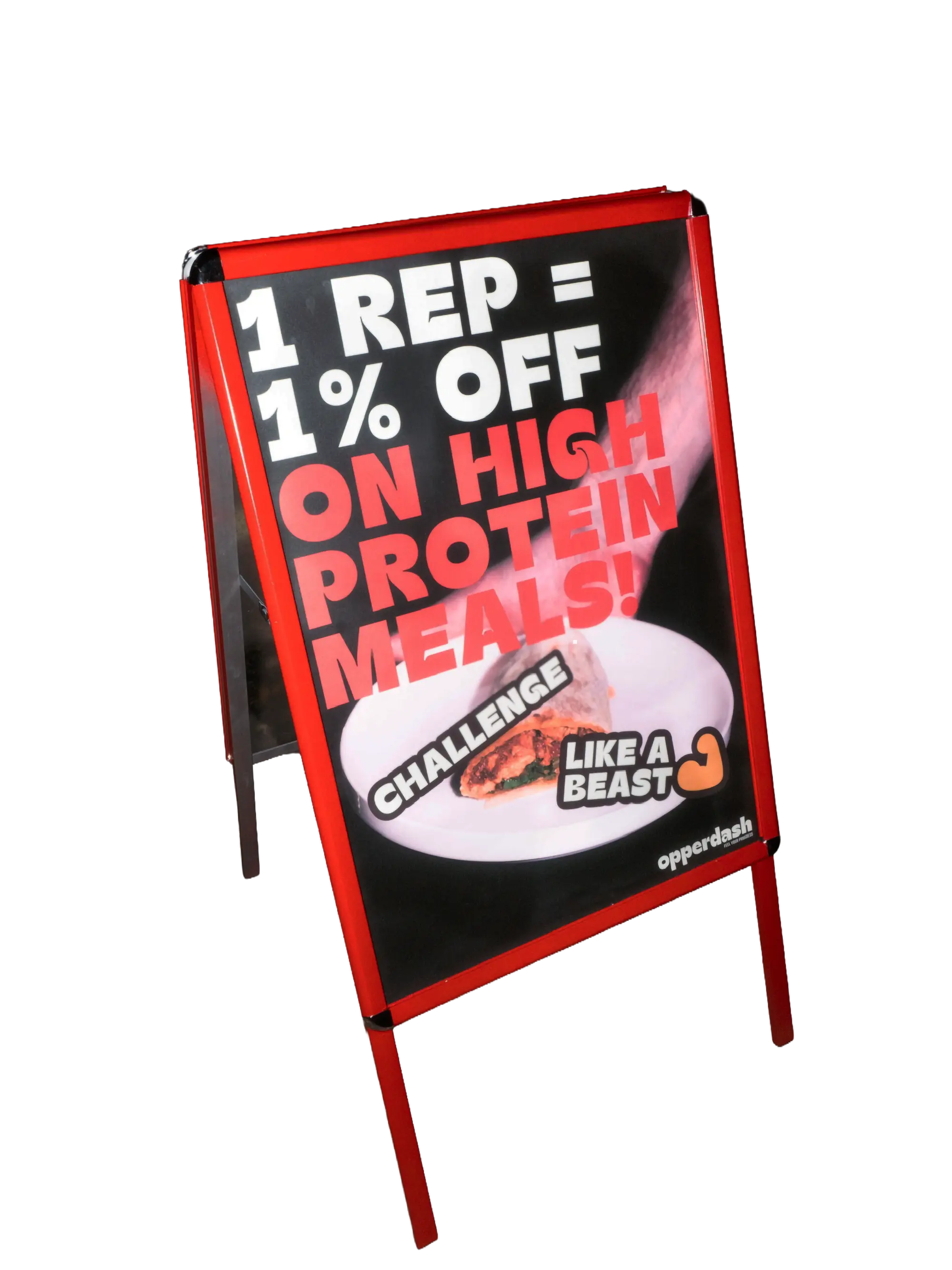 OpperDash menu sign design