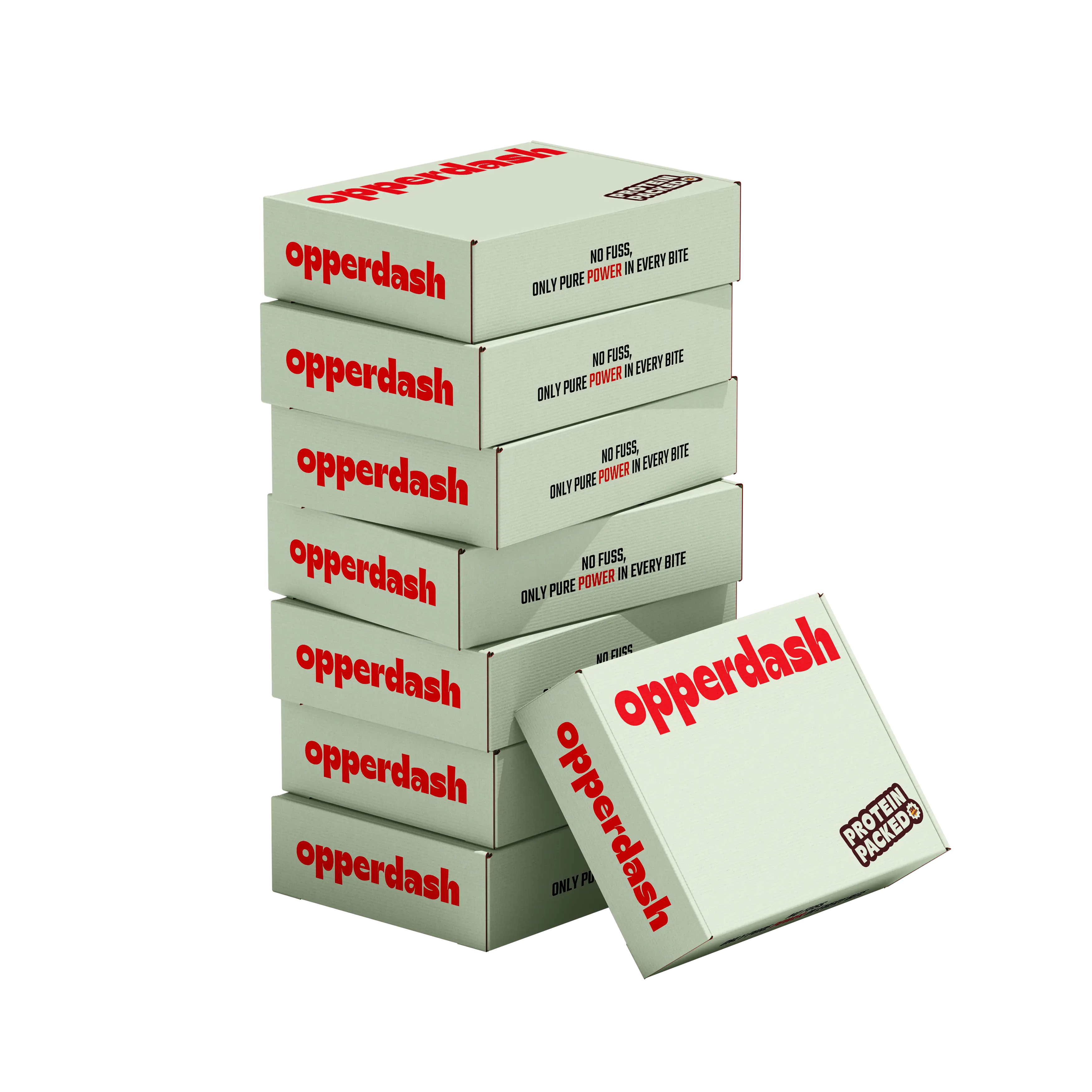 OpperDash branded cardboard food boxes