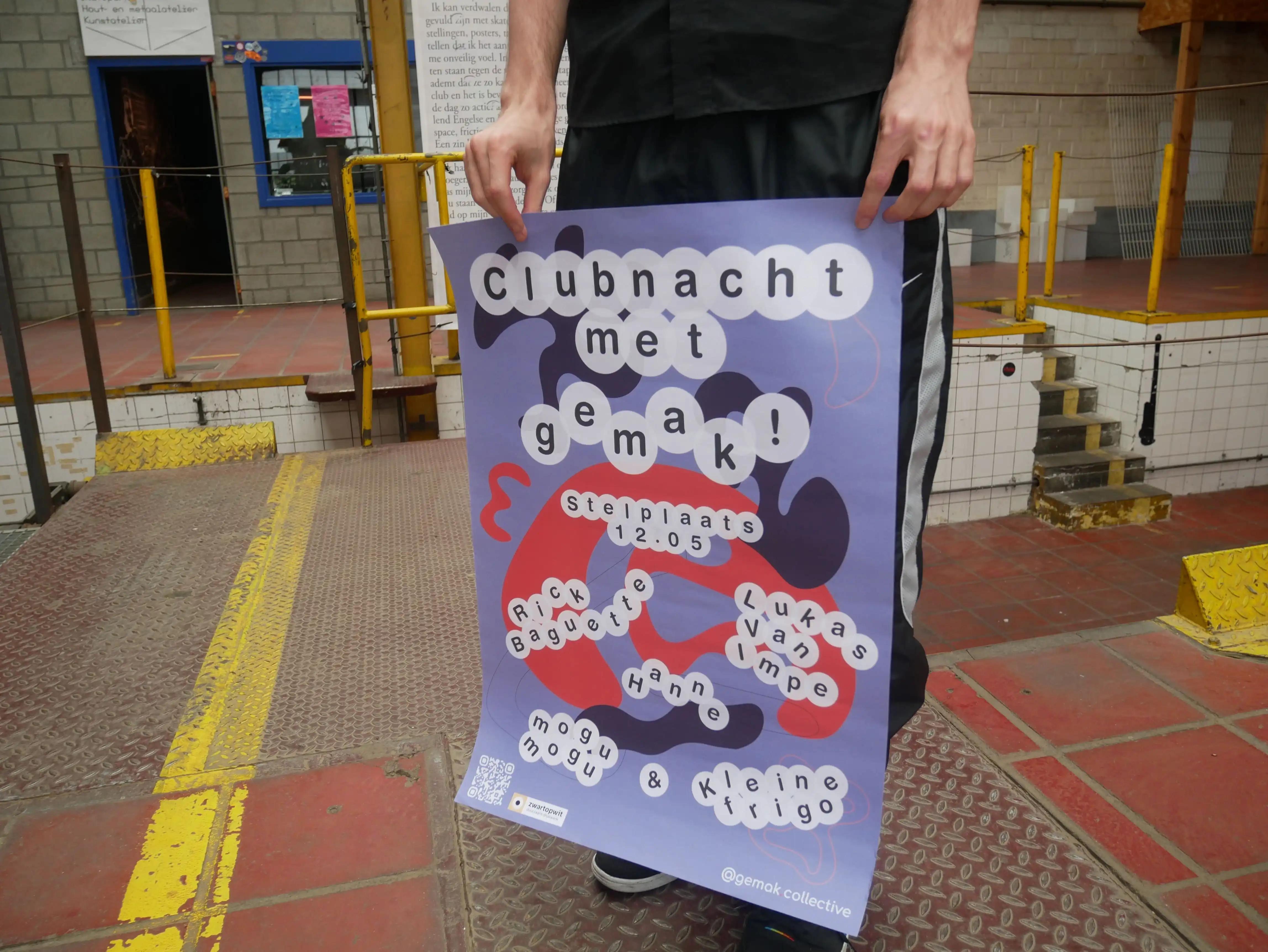 ...holding poster photo