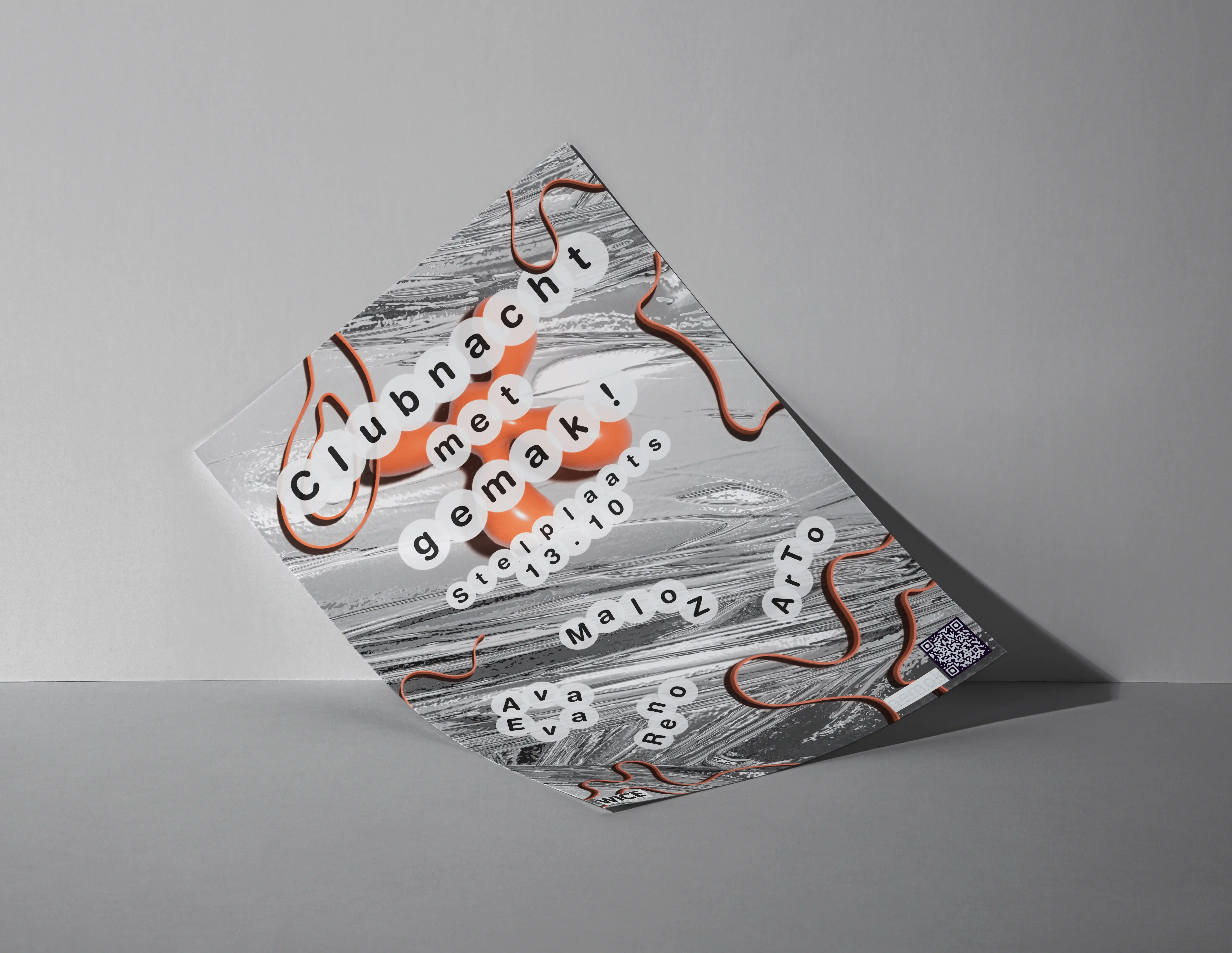 ...poster laying on ground mockup